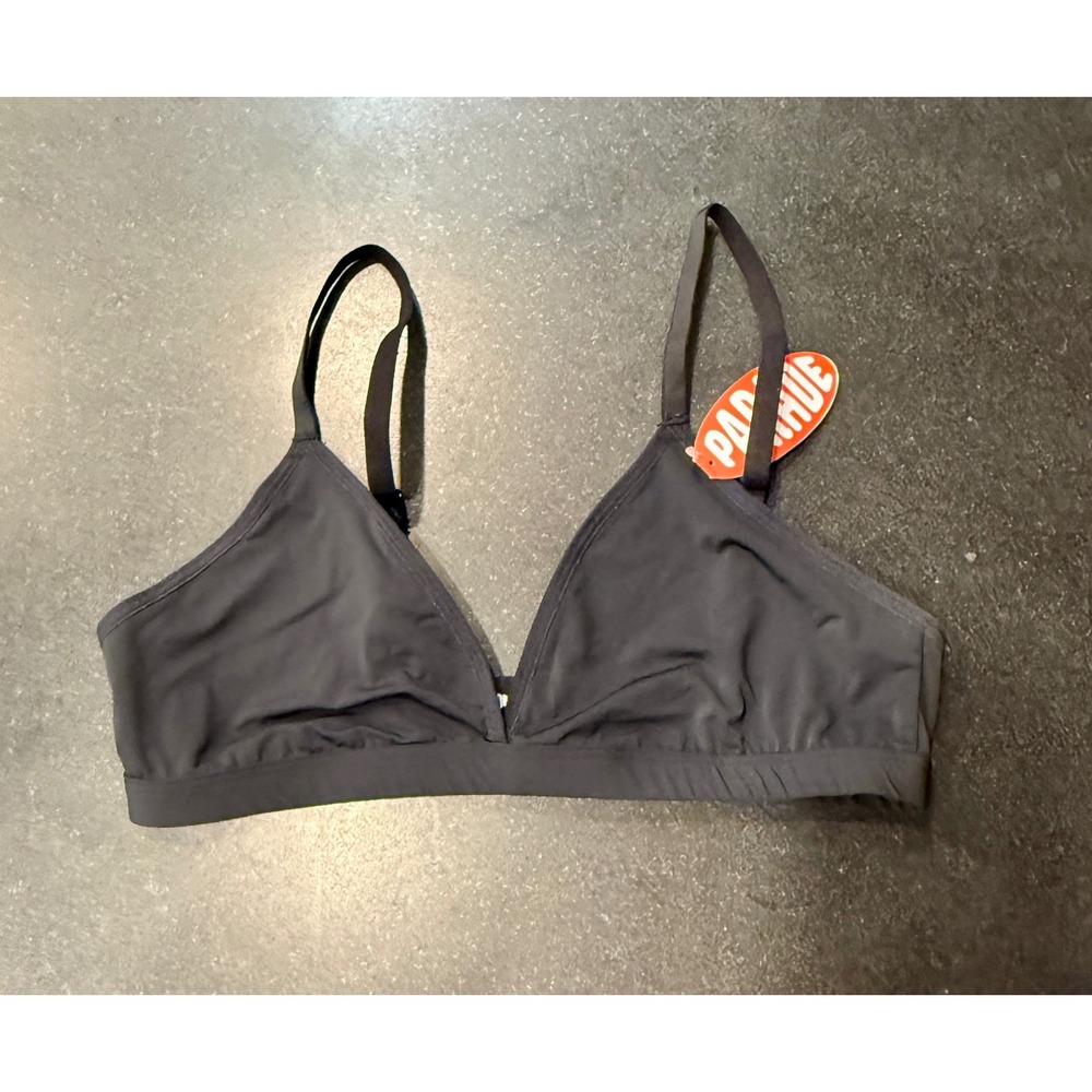 NWT Parade Triangle Bralette Women Medium Black Sustainable Recycled Nylon Chic
